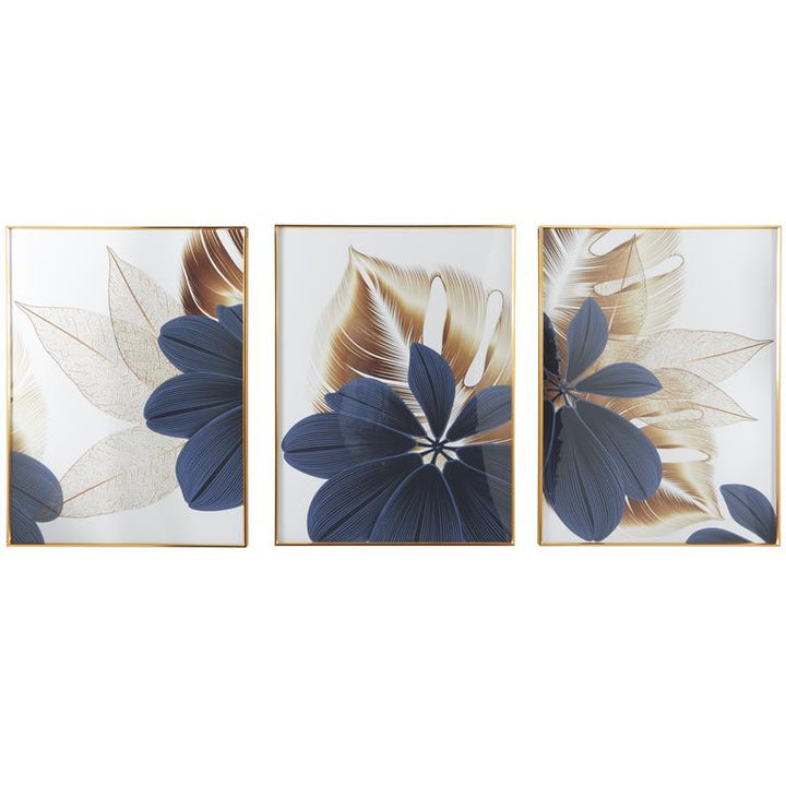 CosmoLiving by Cosmopolitan Blue Porcelain Floral Lily