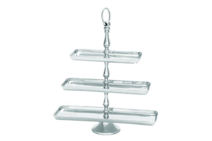 Silver Aluminum 3 Level Tiered Server, 18