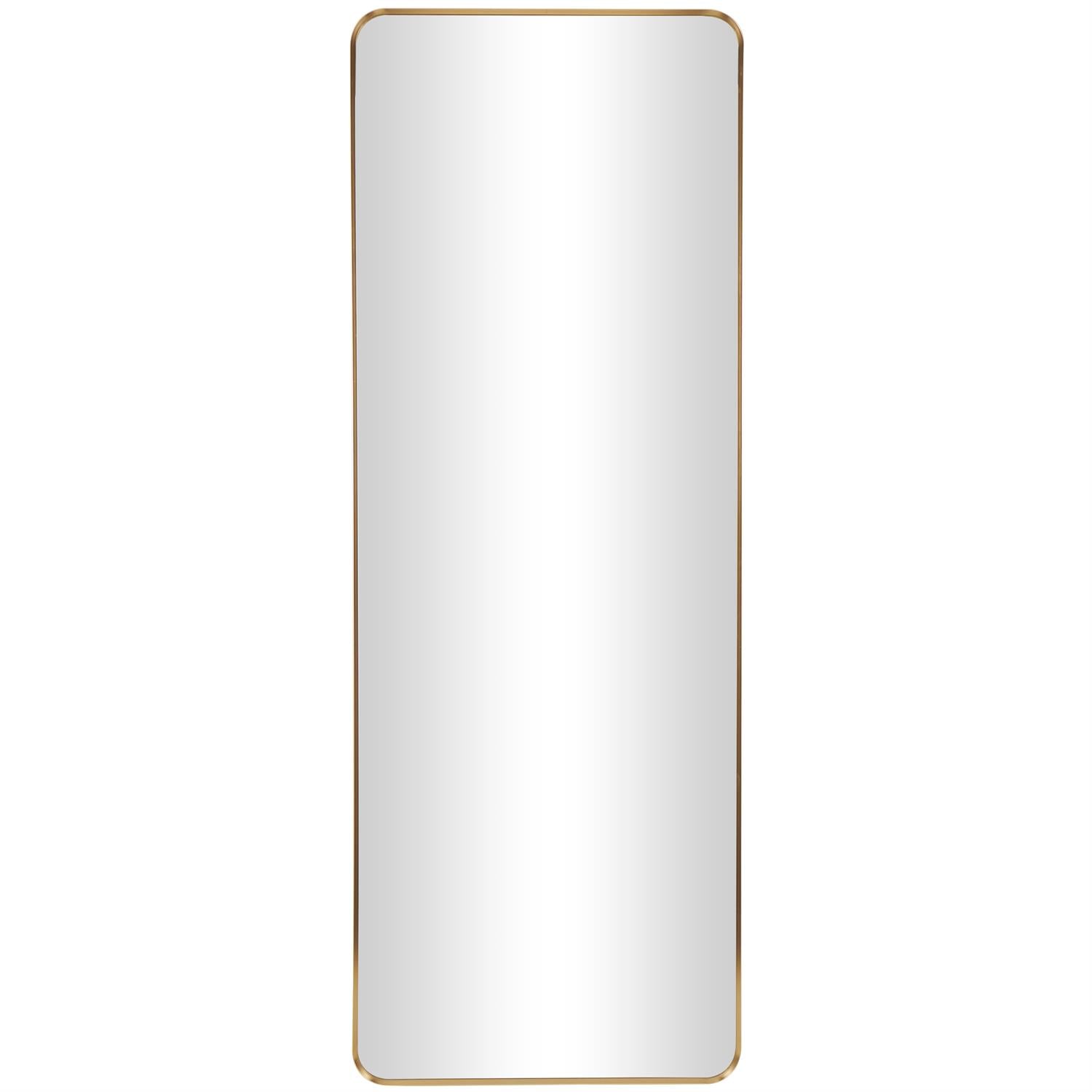 CosmoLiving by Cosmopolitan Gold Metal Wall Mirror with Thin Frame, 24" x 1" x 65"