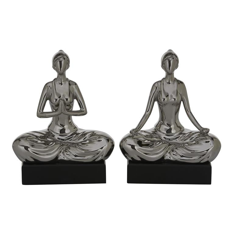 YOGA ESCULTURA C/U A/B 7"W, 9"H CERAMICA PLATA