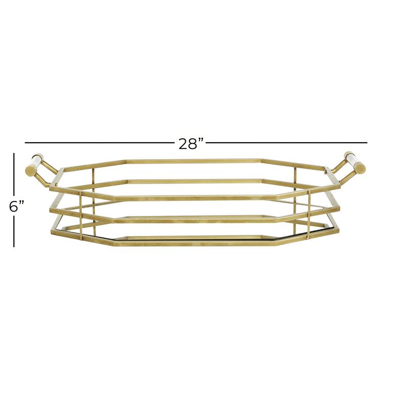 BANDEJA DORADA/ESPEJO 27"X6"