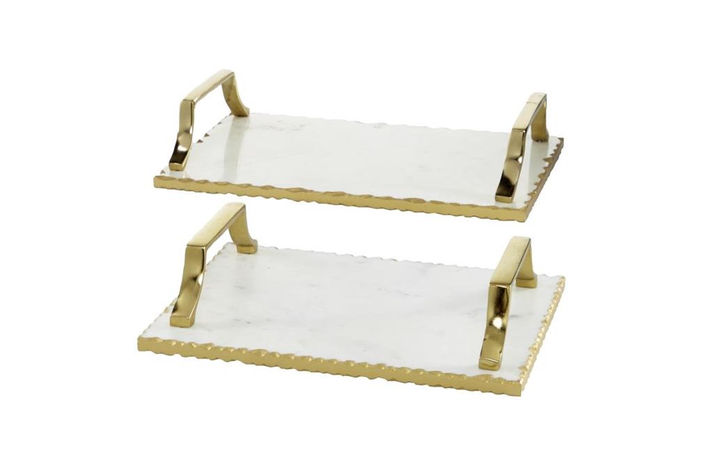 Gold Ceramic Glam Tray, SMALL 13"W