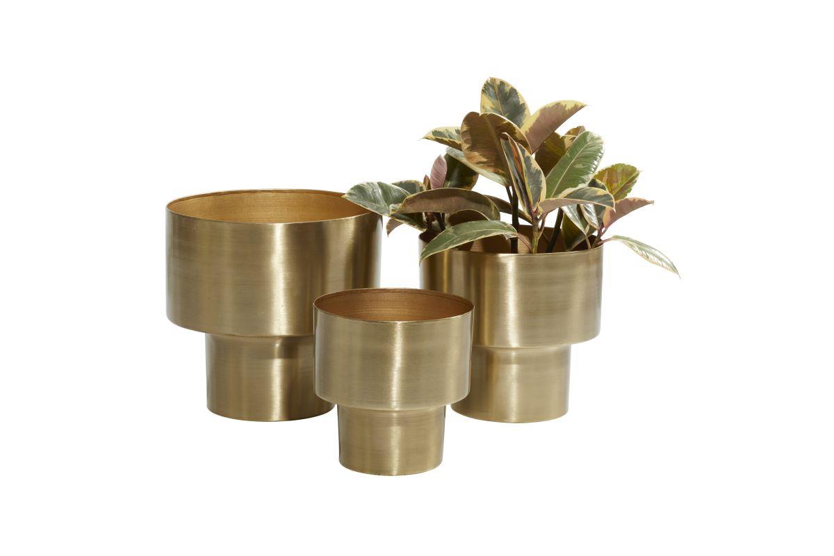 MTL GLD PLANTER S/3 7, 8, 10H