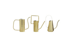 GOLD METAL WATERING CAN PLANTER 12"