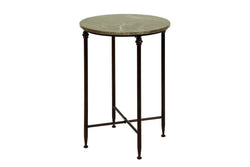 MTL MARBLE ACCENT TABLE 18"W, 26"H