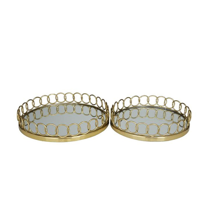 Gold Stainless Steel Contemporary Tray, SMALL 14