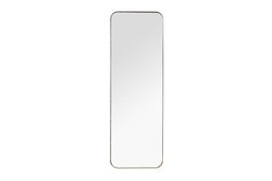 Gold Metal Wall Mirror with Thin Frame, 13" x 2" x 36"