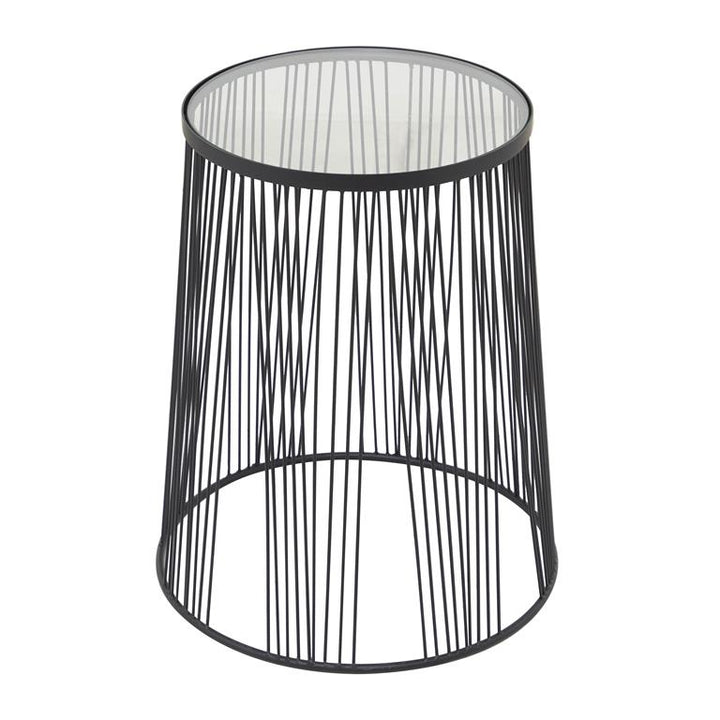 Black Metal Contemporary Accent Table, 18