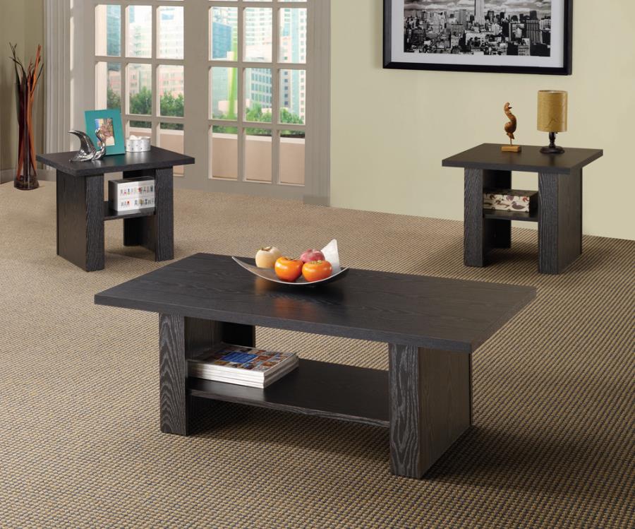 3PCS OCCASIONAL TABLE SET BLACK OAK