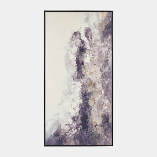 HANDPAINTED ABSTRACT CANVAS, GRAY 36X72