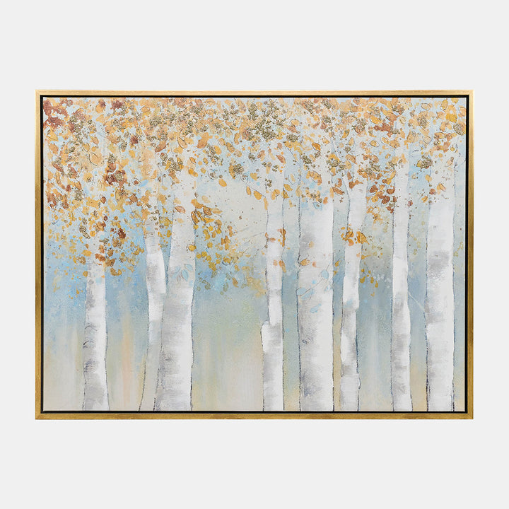 TALL TREES HAND PAINTED CANVAS, MULTI 47X35