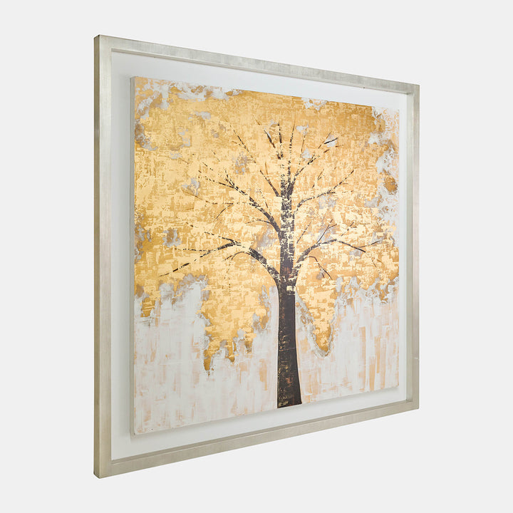HAND PAINTED AUTUMN GOLD LEAF TREE 71X71