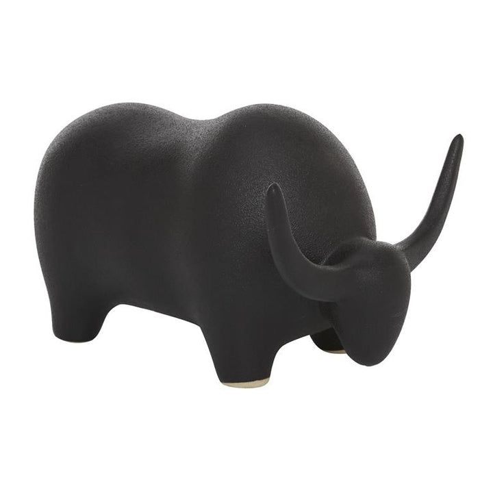 Black Ceramic Contemporary Bull Sculpture, 8