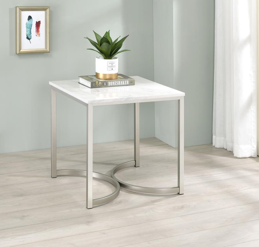 END TABLE SATIN NICKEL