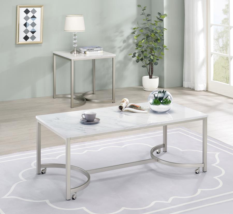 END TABLE SATIN NICKEL