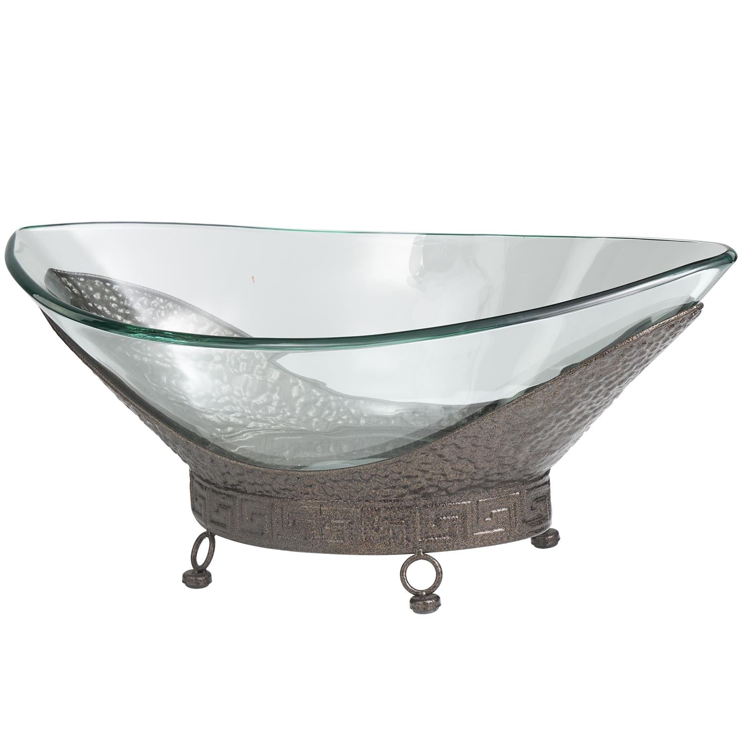 Clear Tempered Glass Kitchen Serving Bowl with Brow