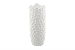 CosmoLiving by Cosmopolitan White Porcelain Contemporary Vase, 6" x 6" x 14"