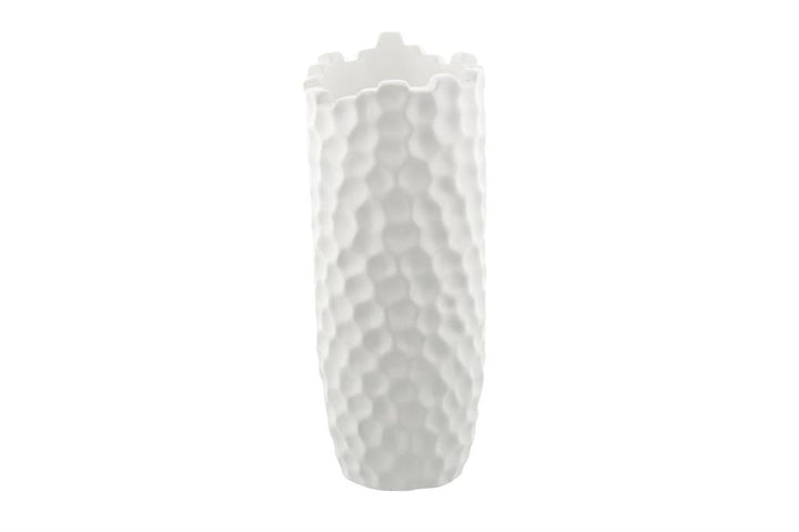 CosmoLiving by Cosmopolitan White Porcelain Contemporary Vase, 6