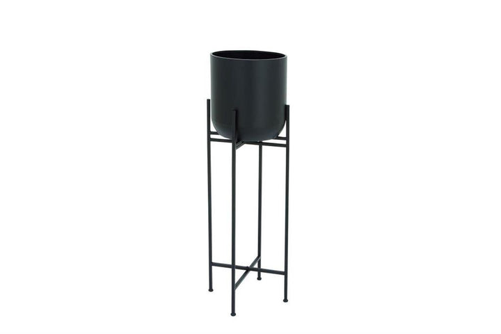 Black Metal Indoor Outdoor Planter with Removable Stand 12