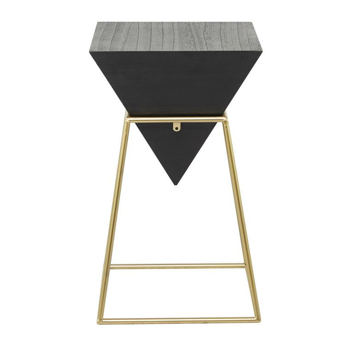 Black Wood Modern Accent Table, 15