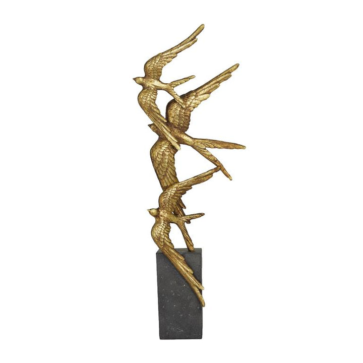 Gold Polystone Modern Bird Sculpture, 8