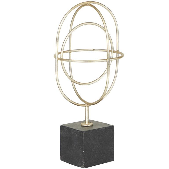 Gold Marble Contemporary Geometric Sculpture, 6