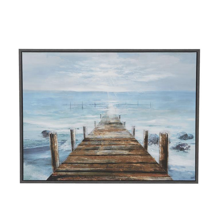 Blue Wood Nautical Boardwalk Framed Wall Art, 47