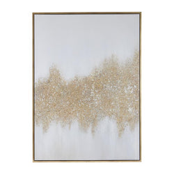 Gold Canvas Geode Glitter Flakes Framed Wall Art with G