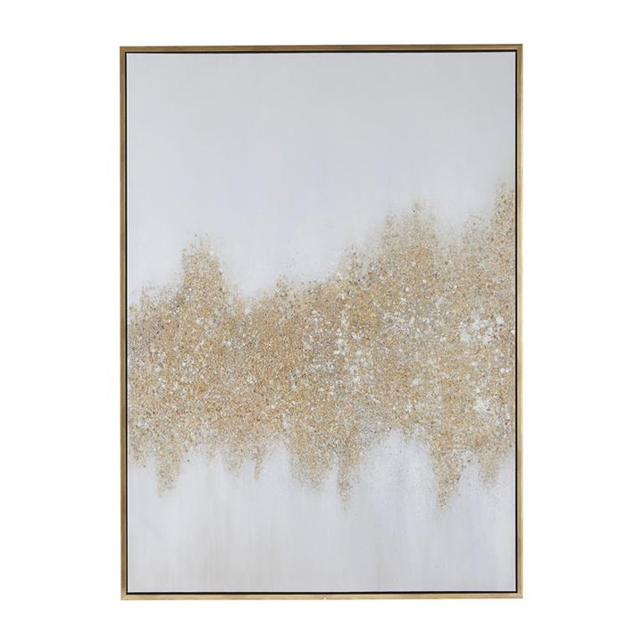 Gold Canvas Geode Glitter Flakes Framed Wall Art with G