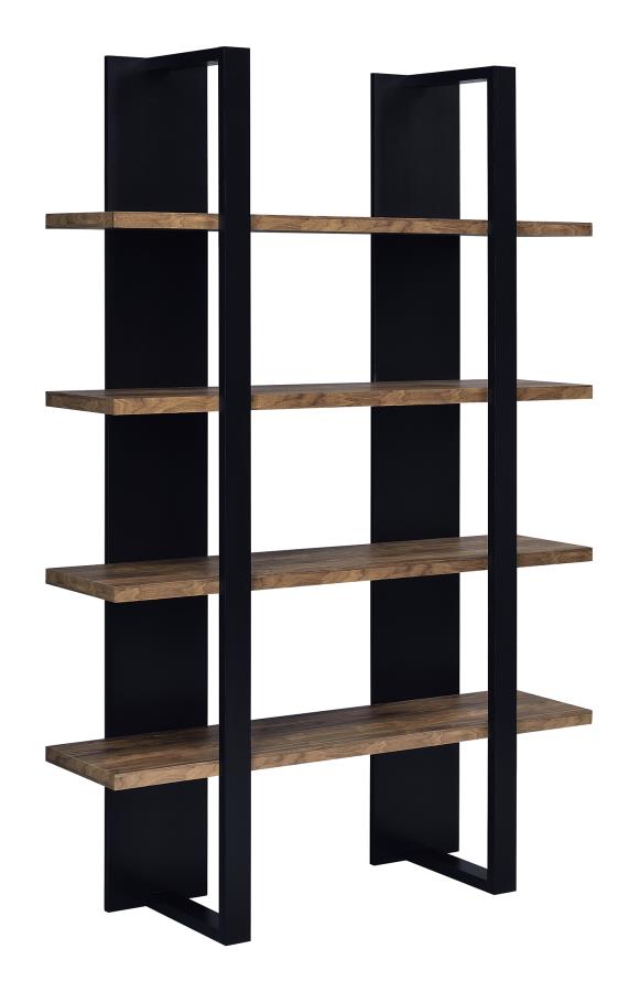 BOOKCASE BLK/AGED WALNUT