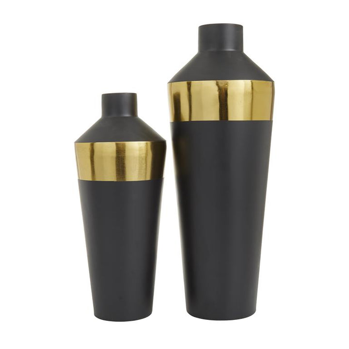 Black Metal Modern Vase, Set of 2 20