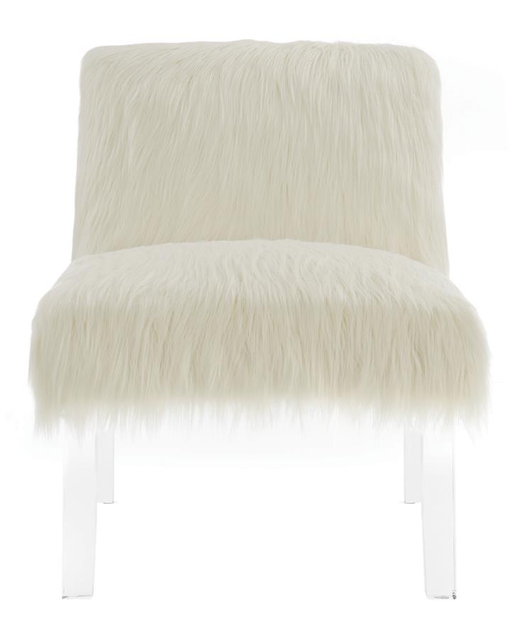 FAUX FUR SILLÓN DECORATIVO BLANCO CON ACRÍLICO