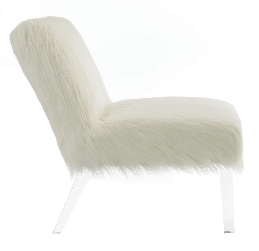 FAUX FUR SILLÓN DECORATIVO BLANCO CON ACRÍLICO