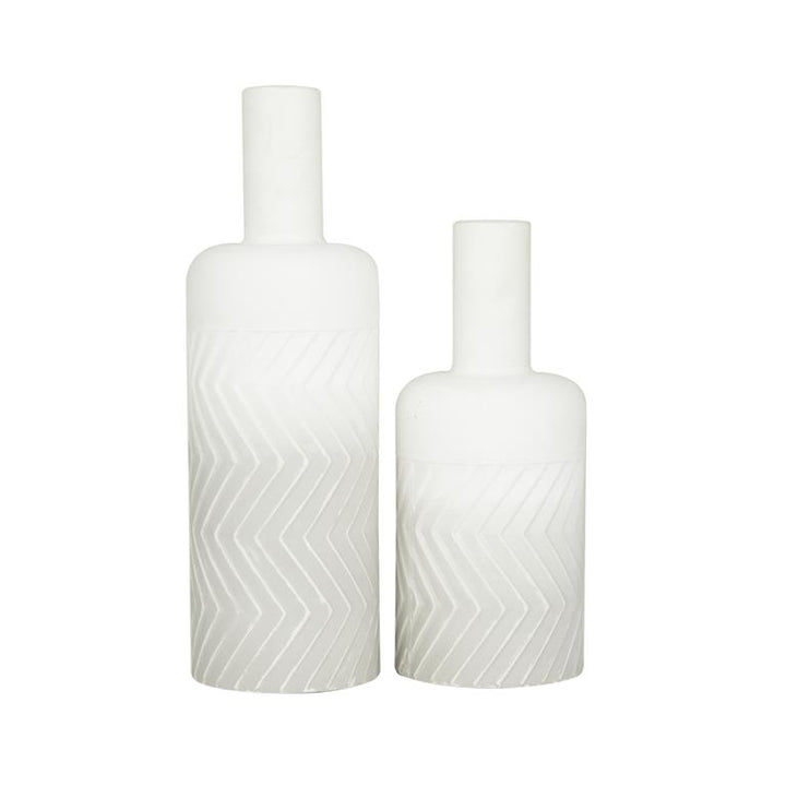White Metal Modern Vase, Set of 2 18