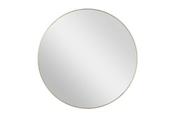 Gold Wood Simplistic Wall Mirror with Thin 24" X 1" X 24"