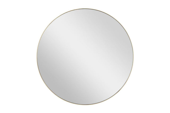 Gold Wood Simplistic Wall Mirror with Thin 24