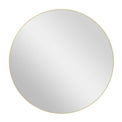 Gold Wood Wall Mirror with Thin Frame, 30" x 1" x 30"