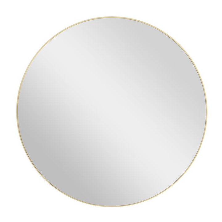 Gold Wood Wall Mirror with Thin Frame, 30
