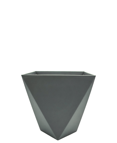 MACETA PLASTICO TRIANGULO GRIS 32X34CMS