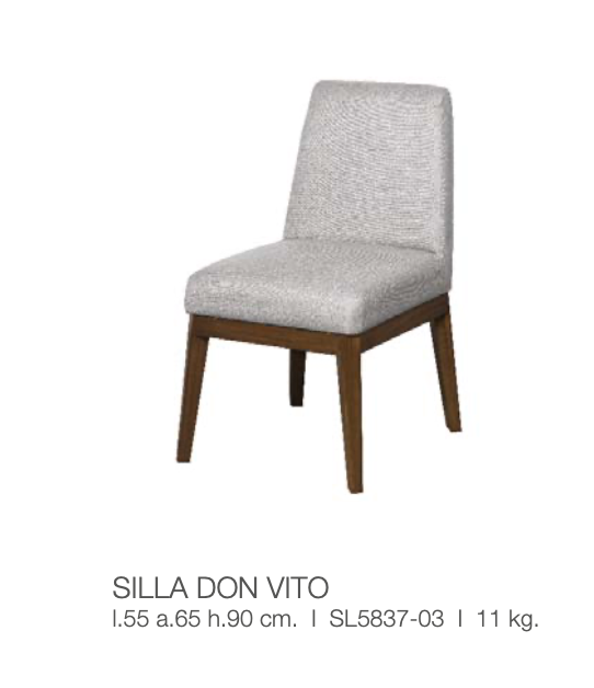 DON VITO Silla lateral, Carbón, t. gris